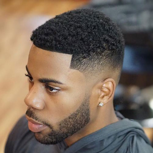 Bald Fade + Short Kinky Hair + Full Beard - Haircut for Black Men