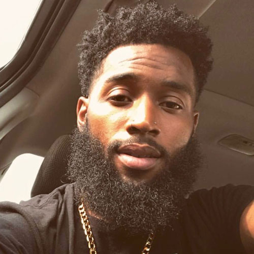 Curly Afro + Long Beard - Haircut for Black Men Curly Afro + Long Beard - Haircut for Black Men