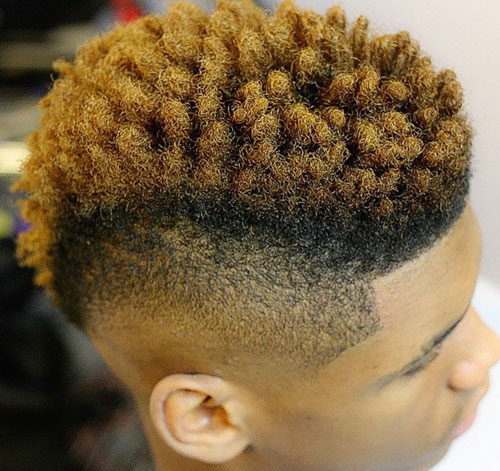 Faux Hawk with Blonde Sponge Twists - Haircut for Black Men Faux Hawk with Blonde Sponge Twists - Haircut for Black Men