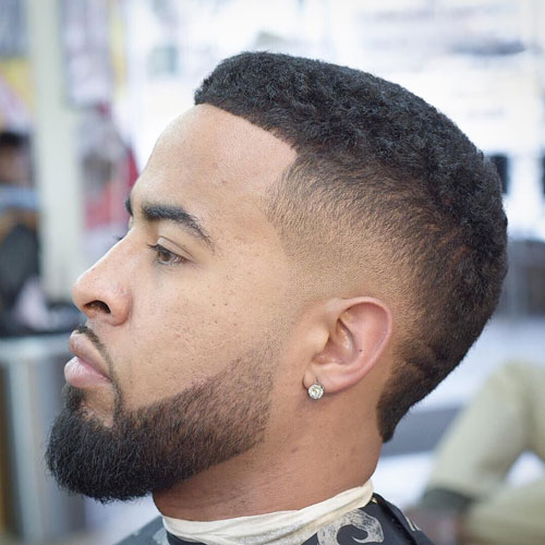 High Drop Fade + Crew Cut + Beard Fade - Haircut for Black Men