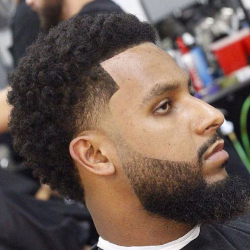 Low Drop Fade + Edge Up + Afro - Haircut for Black Men