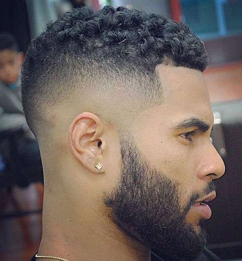Skin Fade with Curls - Haircut for Black Men