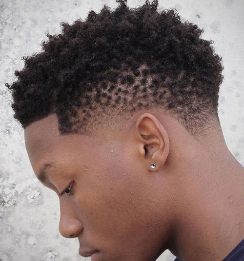 Twisted Curls with Blow Out Fade - Haircut for Black Men